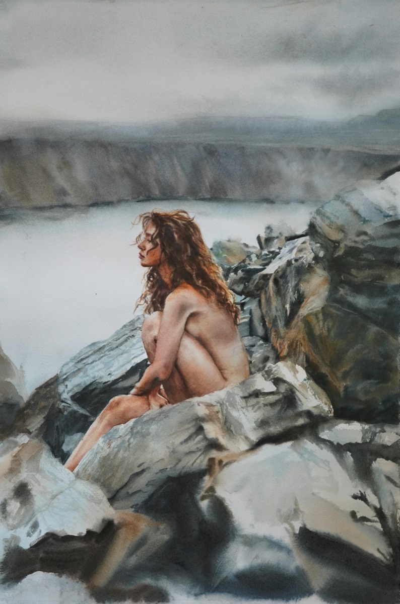 Melancholy — watercolour by Anna Zelinskaya
